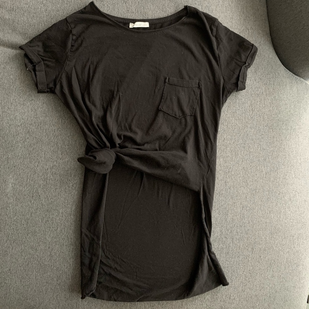 One side tied basic tee - Picture 3 of 3